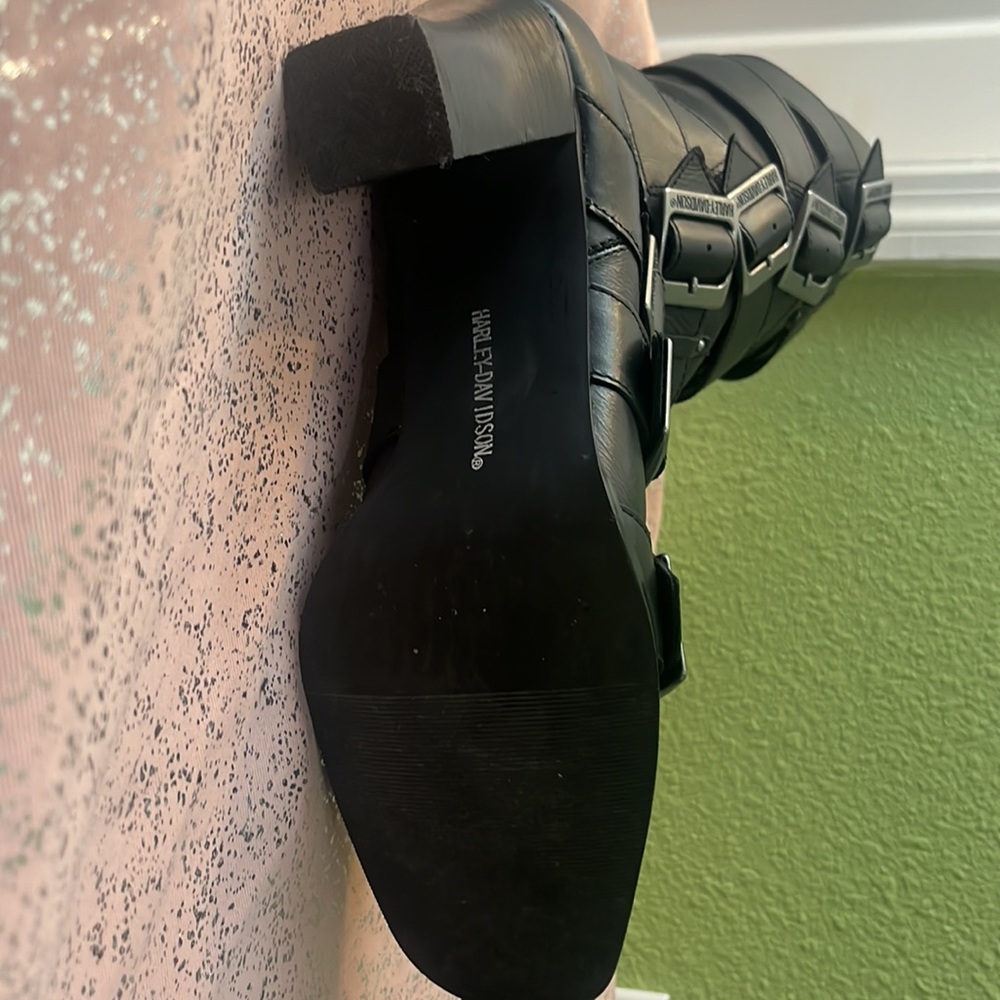 Black Leather Buckle Boots - Picture 7 of 7